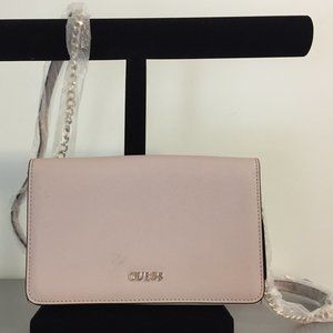 NEW GUESS Wallet Crossbody in Nude